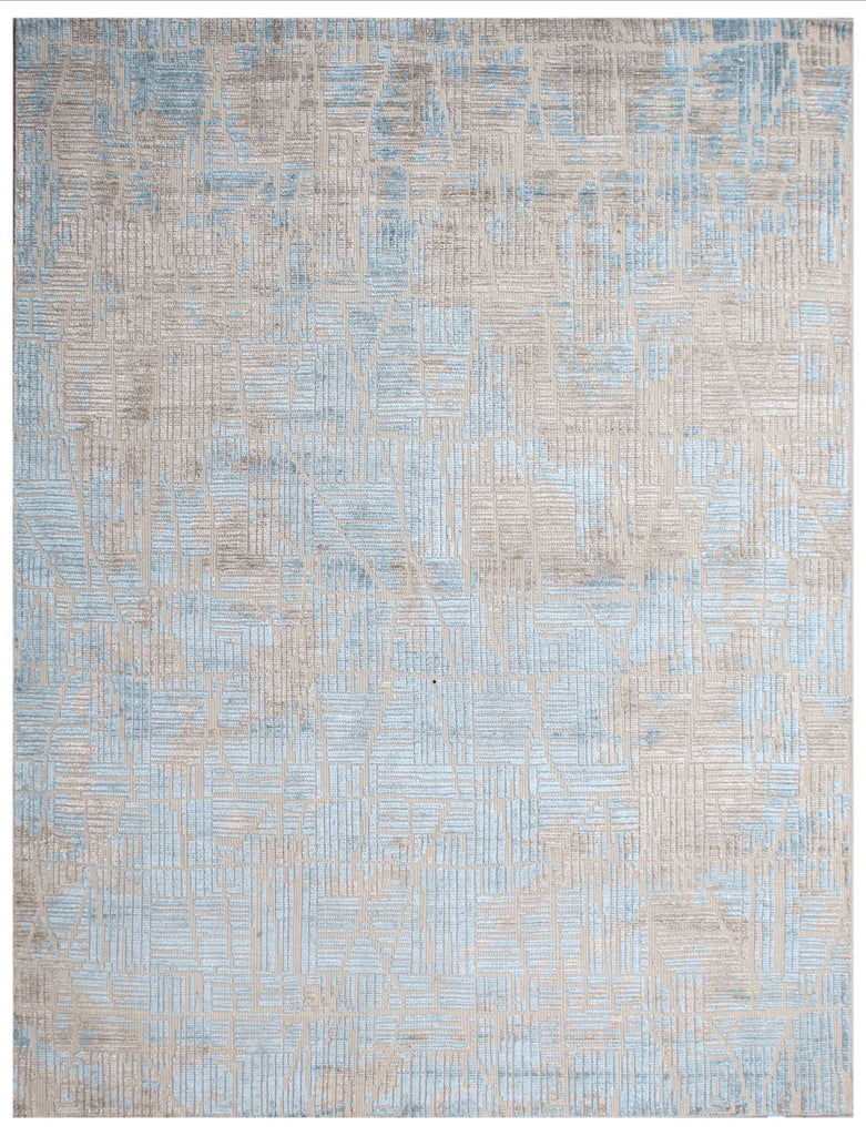 Beige & Blue Handknotted Persian Rug
