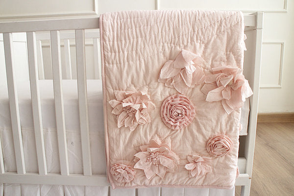 Flower Cot Quilt - Peach