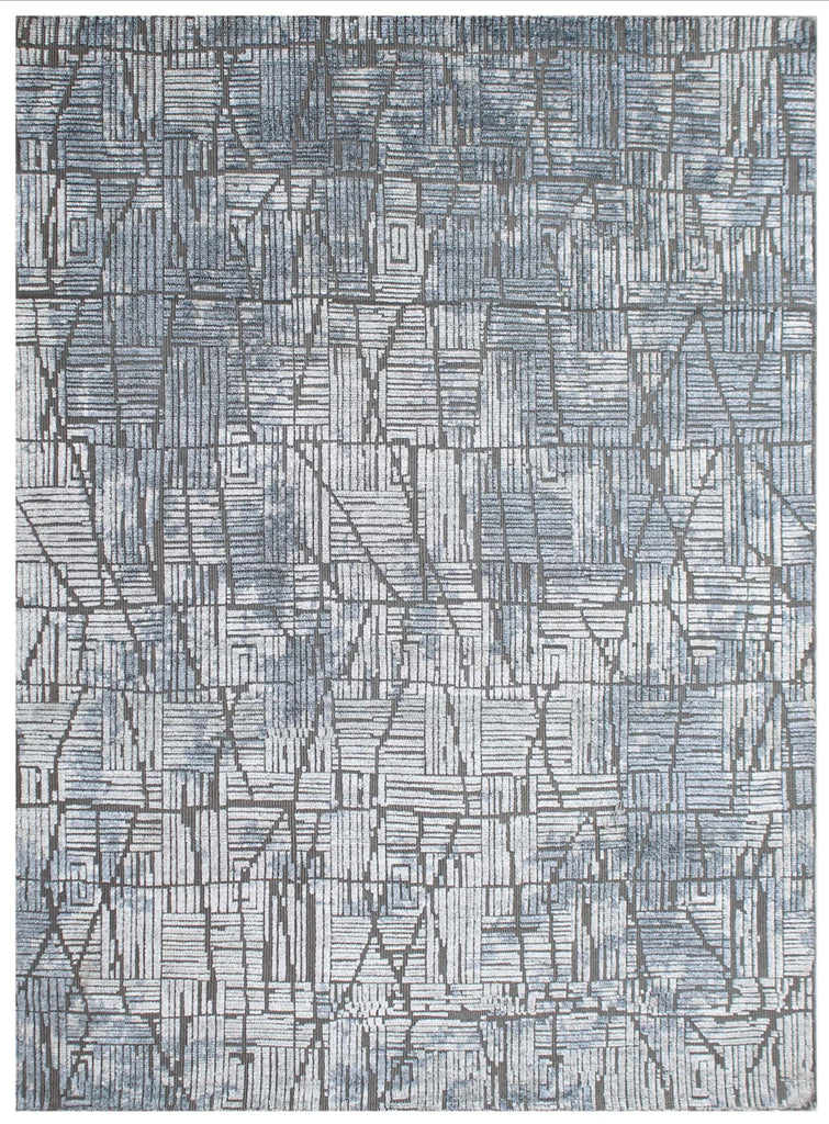 Charcoal & Blue Handknotted Persian Rug