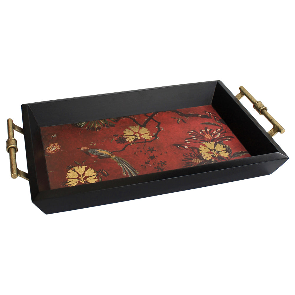 Small Maroon Gulbagh Collection Serving Tray