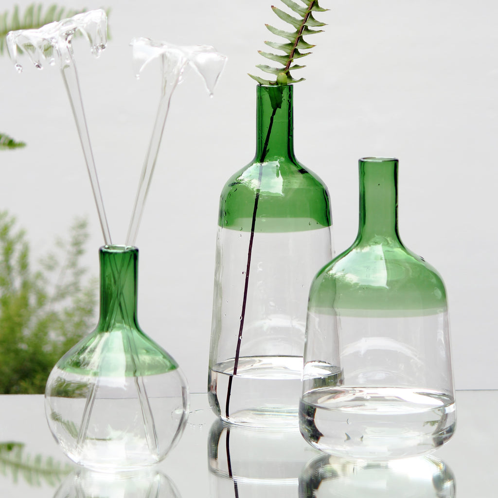 Iris Vase - Green (Set of 3)