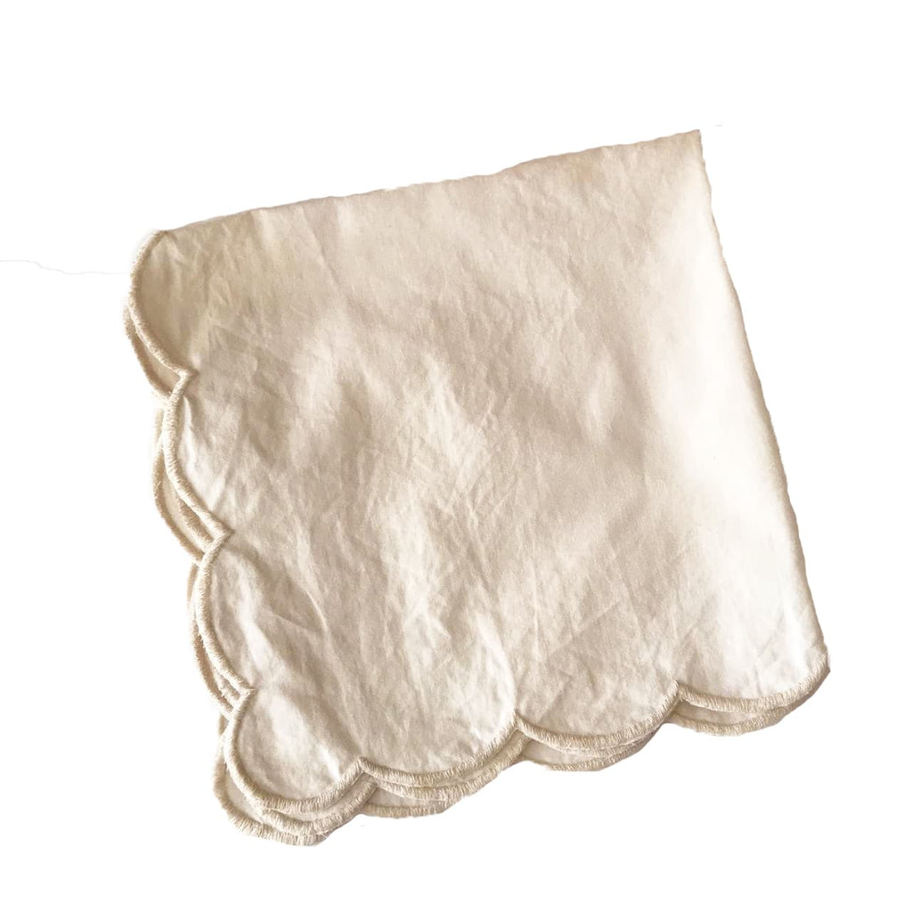 Victorian Scallop Napkins - Ivory