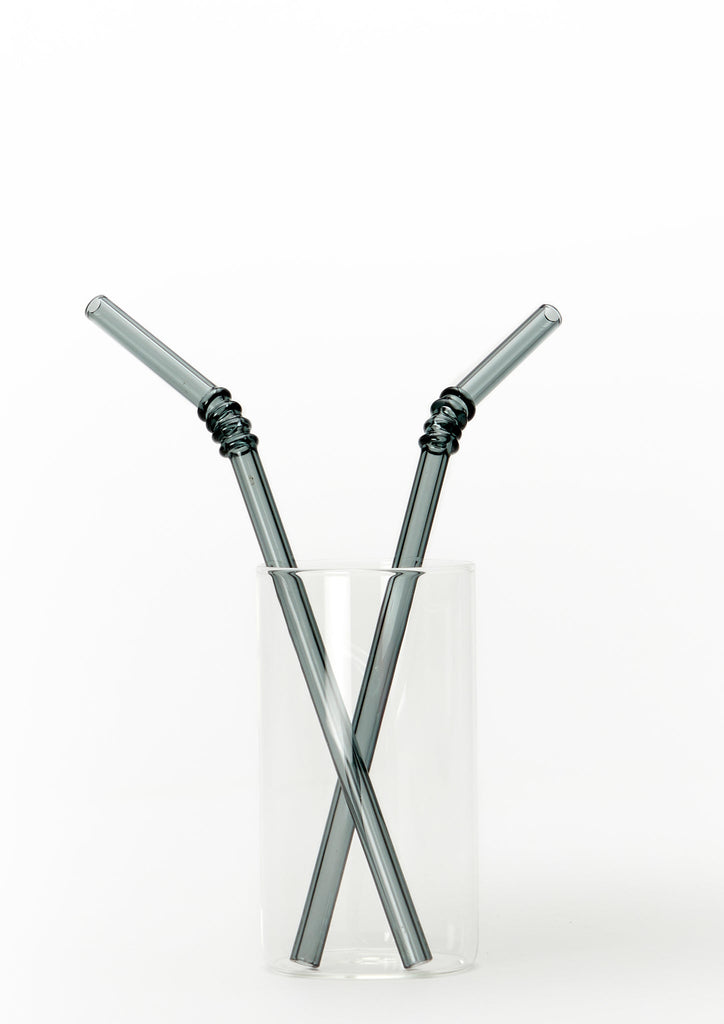 Glass Straws Colored - Grey