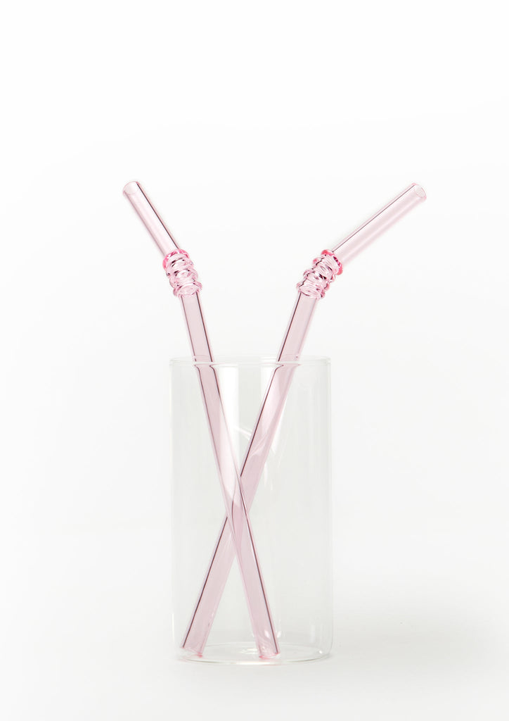 Glass Straws Colored - Pink