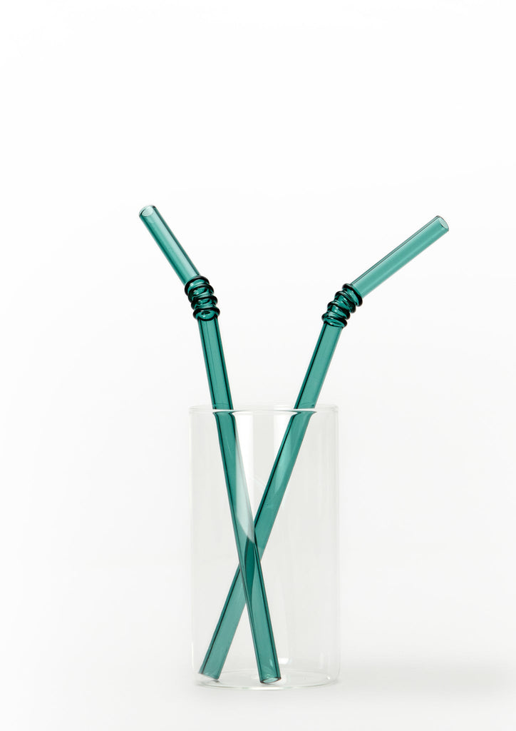 Glass Straws Colored - Teal