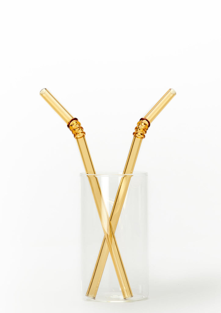 Glass Straws Colored - Yellow