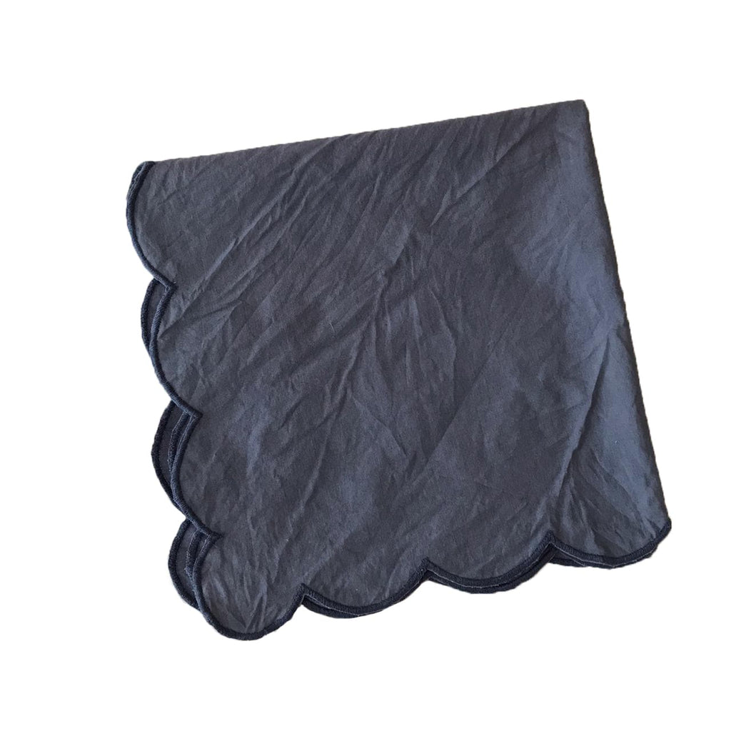 Victorian Scallop Napkins - Steel Blue (Set of 4)